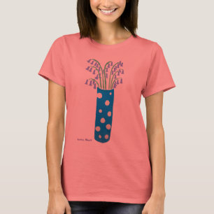 Camiseta del arte: Florero y Bluebells manchados