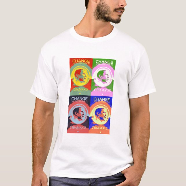 Camiseta del arte pop Barack08 (Anverso)