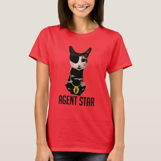Camiseta del arte pop de la estrella del agente (Anverso)