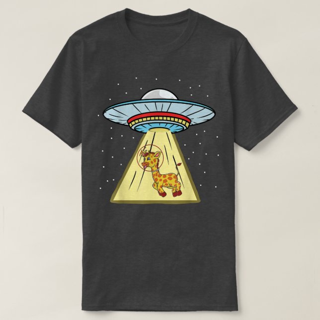 Camiseta del astronauta de la jirafa de Ufo (Diseño del anverso)
