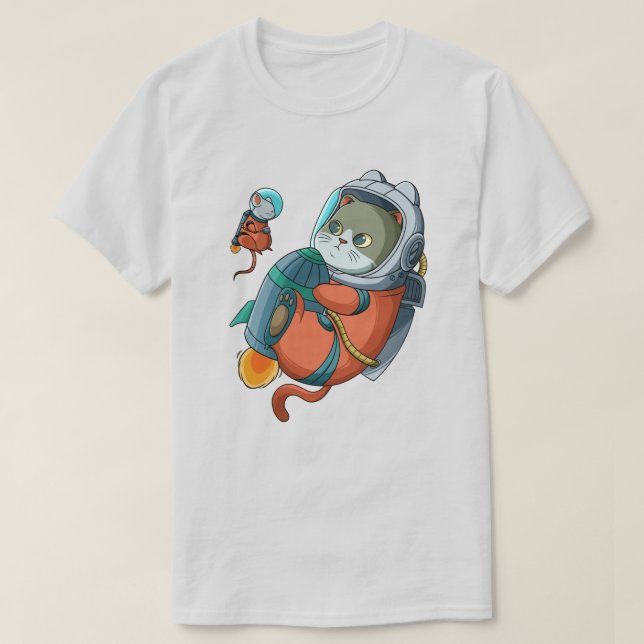 Camiseta del astronauta del gato (Diseño del anverso)