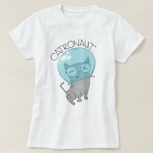 Camiseta del astronauta del gato (Diseño del anverso)