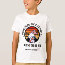 Camiseta del atardecer retro de conejito abrazando