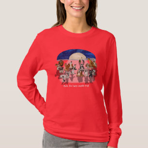 Camiseta del aullido de los perros de la luna del