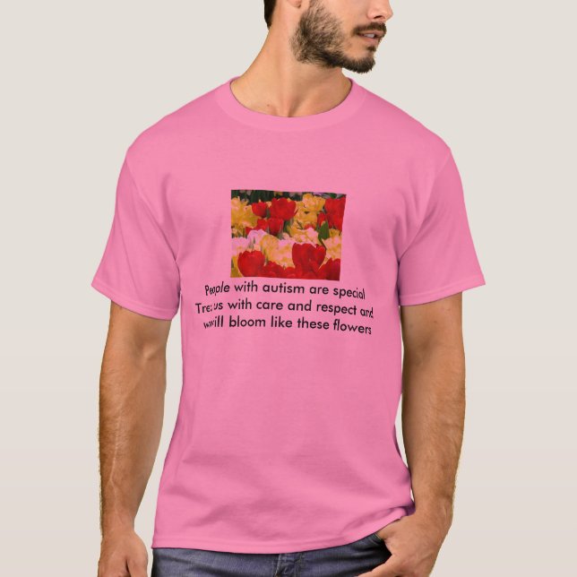 Camiseta del autismo, flores (Anverso)