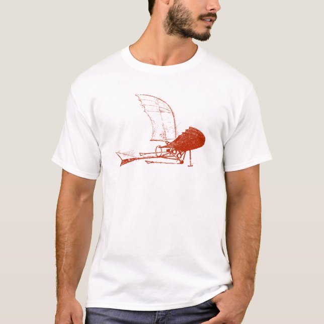 Camiseta del aviador del aeroplano de Leonardo da (Anverso)