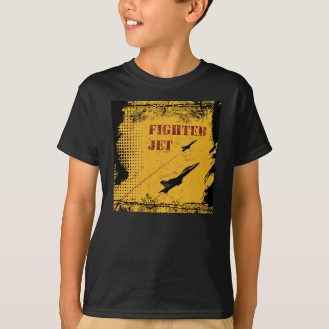 Camiseta del avión de combate (negro) (Anverso)