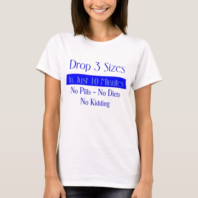 Camiseta del azul de los tamaños del descenso 3 (Anverso)