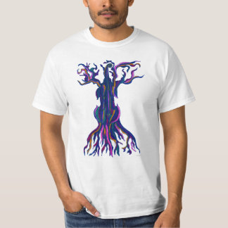 Camiseta del azul del árbol del violoncelo