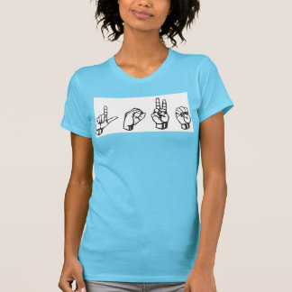 Camiseta del azul del ASL del amor