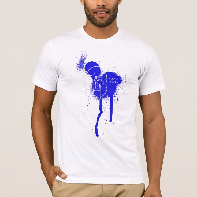 camiseta del azul del labe del molon del hoplita (Anverso)