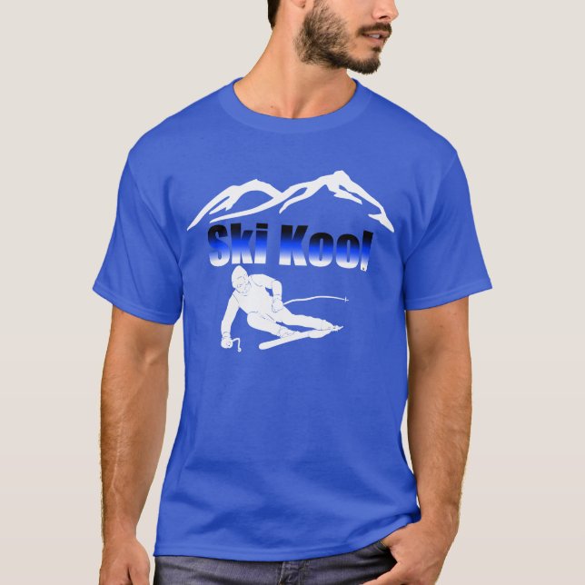 Camiseta del azul real de Kool del esquí (Anverso)