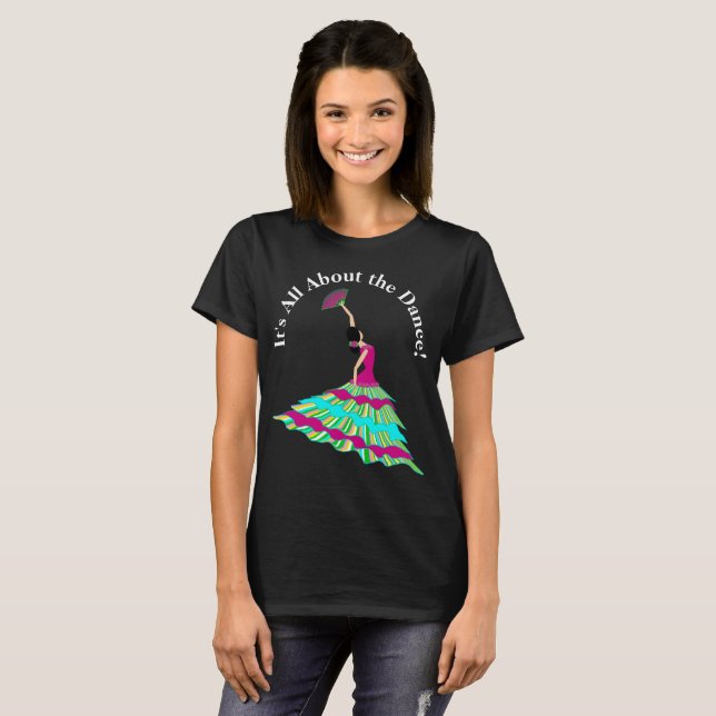 Camiseta del bailarín del flamenco, está todo (Anverso completo)