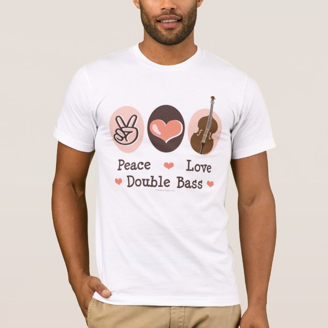 Camiseta del bajo doble del amor de la paz (Anverso)