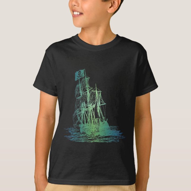 Camiseta del barco pirata de los niños (Anverso)