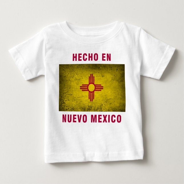 Camiseta del bebé - bandera del en Nuevo México de (Anverso)