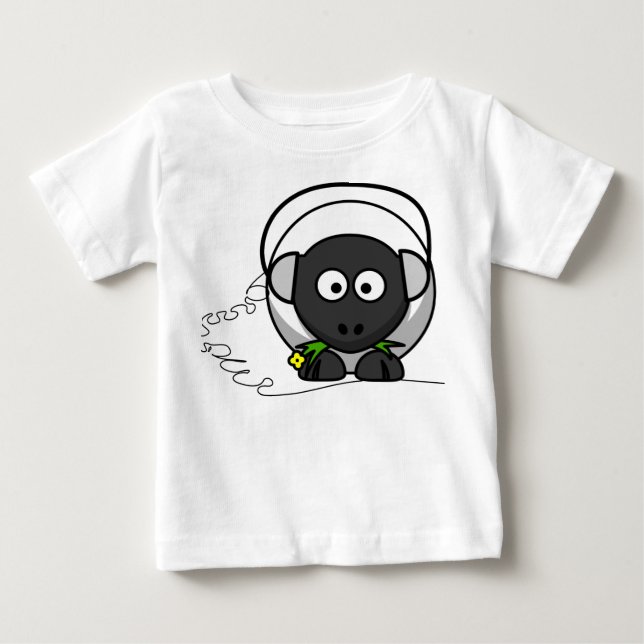 Camiseta del bebé con la impresión de las ovejas (Anverso)
