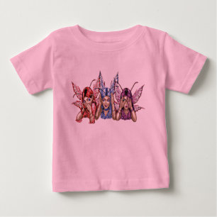 camiseta del bebé de 3 faeries (no hable, vea y