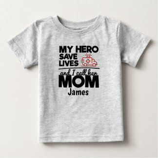 Camiseta del bebé de ambulancia personalizada Hero