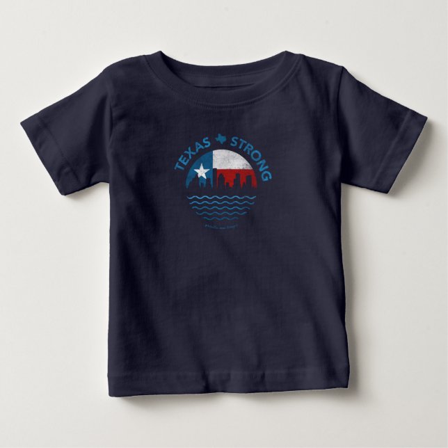 Camiseta del bebé de Harvey del huracán fuerte de (Anverso)