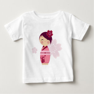 Camiseta del bebé de Kokeshi Sakura