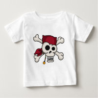 Camiseta del bebé de la bandera pirata del cráneo