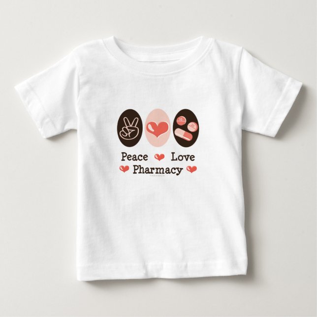 Camiseta del bebé de la farmacia del amor de la (Anverso)