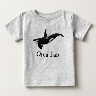Camiseta del bebé de la orca de la natación