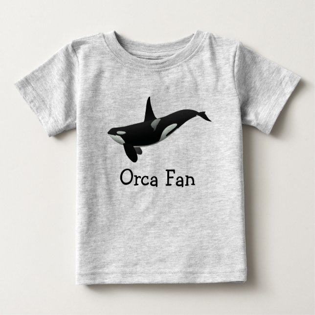 Camiseta del bebé de la orca de la natación (Anverso)