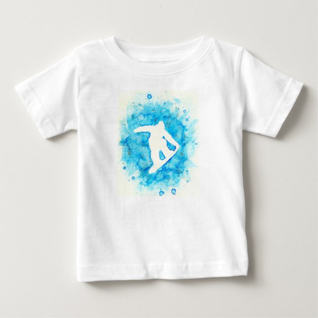 Camiseta del bebé de la snowboard (Anverso)