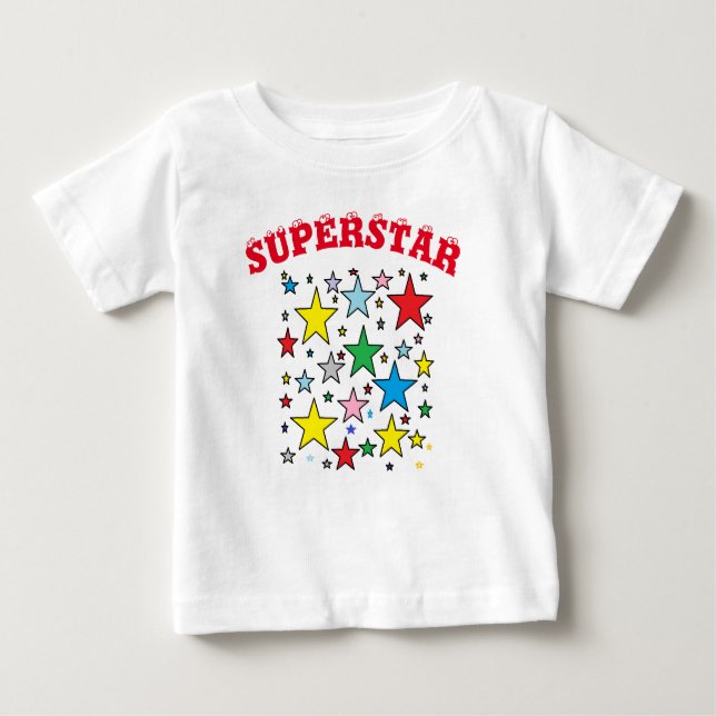 Camiseta del bebé de la superestrella (Anverso)