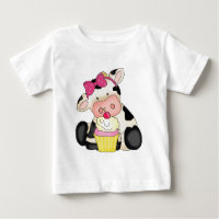 Camiseta del bebé de la vaca de la magdalena