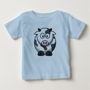 Camiseta del bebé de la vaca del dibujo animado