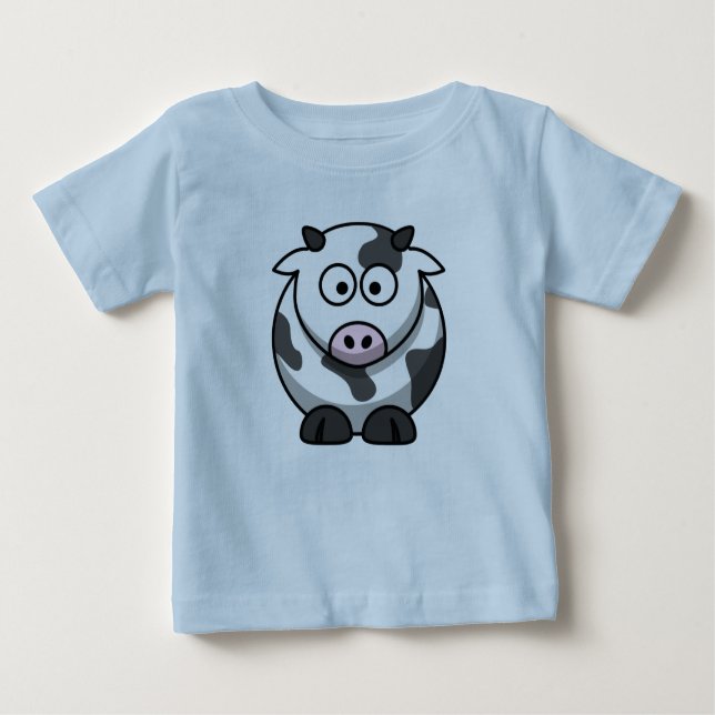 Camiseta del bebé de la vaca del dibujo animado (Anverso)