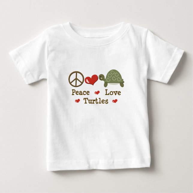 Camiseta del bebé de las tortugas del amor de la (Anverso)
