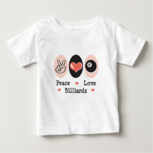 Camiseta del bebé de los billares del amor de la
