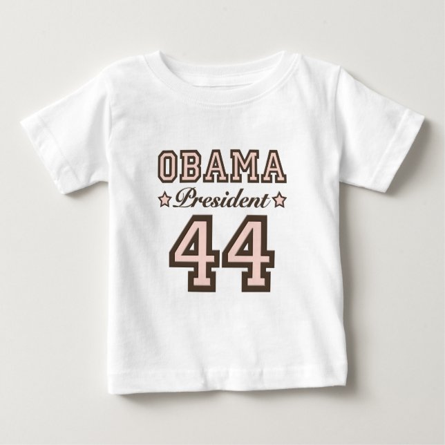 Camiseta del bebé de presidente Obama 44 (Anverso)