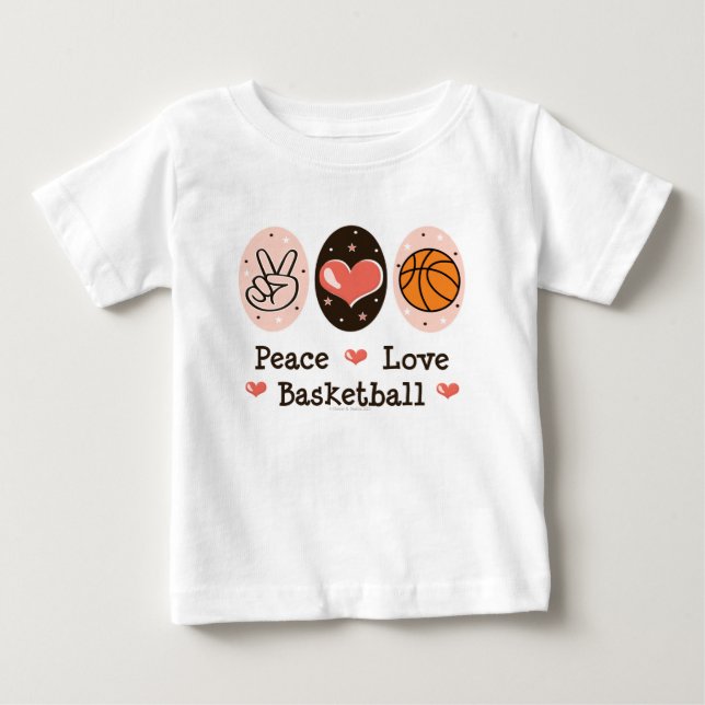 Camiseta del bebé del baloncesto del amor de la (Anverso)