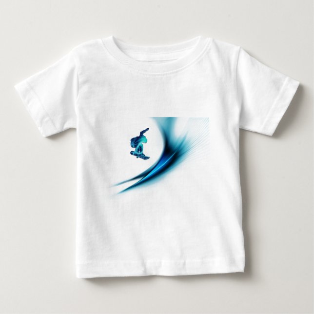 Camiseta del bebé del diseño de la snowboard (Anverso)