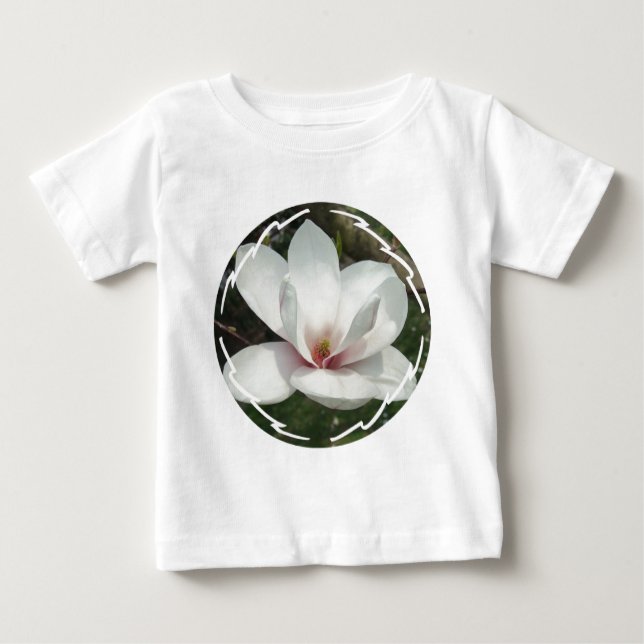 Camiseta del bebé del flor de la magnolia (Anverso)