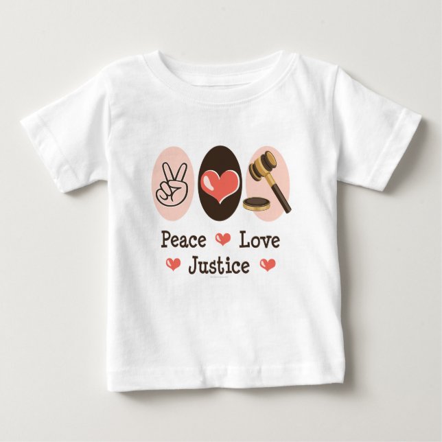 Camiseta del bebé del juez de la justicia del amor (Anverso)