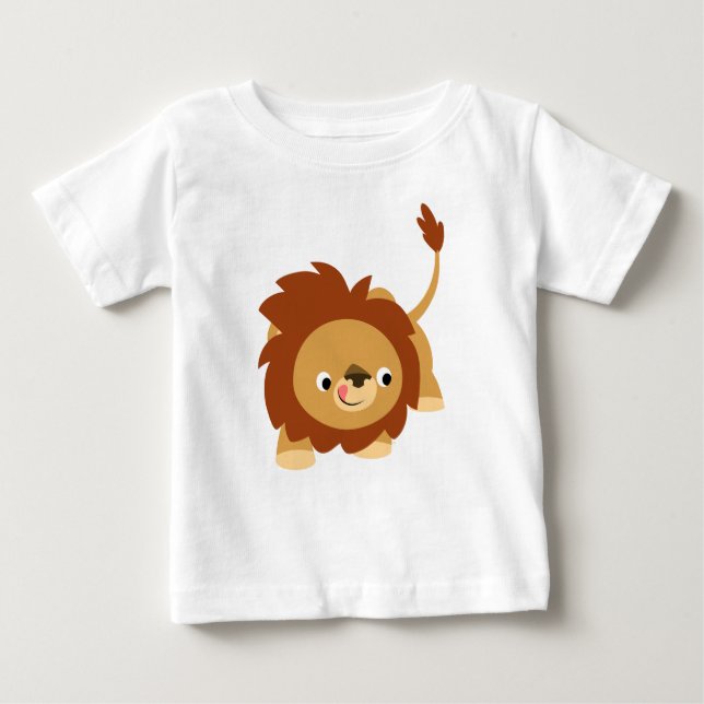 Camiseta del bebé del león, Personalizado con rect (Anverso)