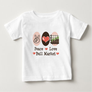 Camiseta del bebé del mercado alcista del amor de