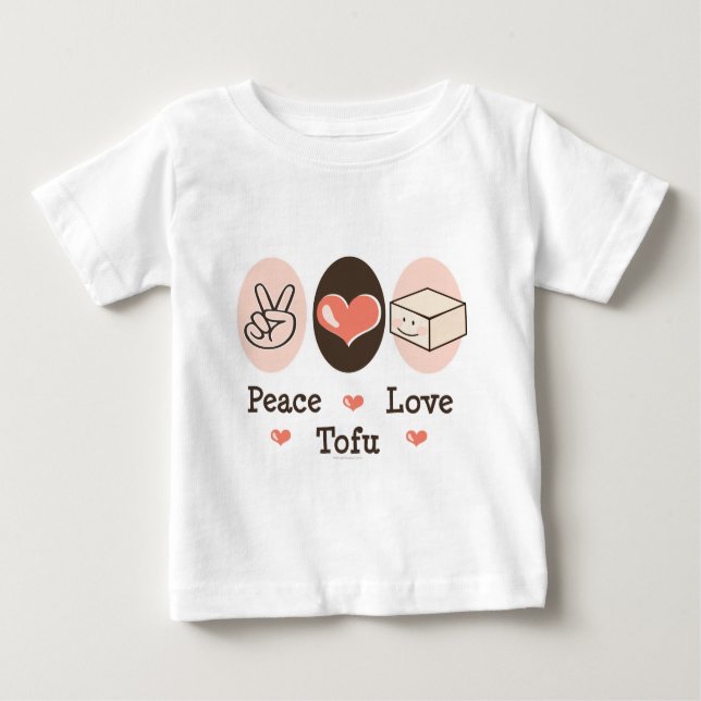 Camiseta del bebé del queso de soja del amor de la (Anverso)