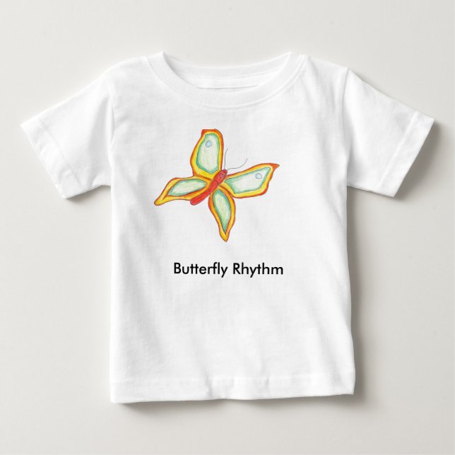 Camiseta del bebé del ritmo de la mariposa (Anverso)