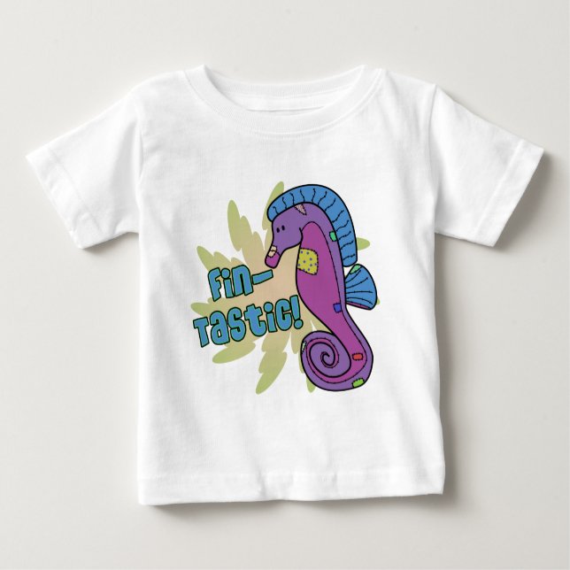 Camiseta del bebé del Seahorse de la Aleta-Tastic (Anverso)
