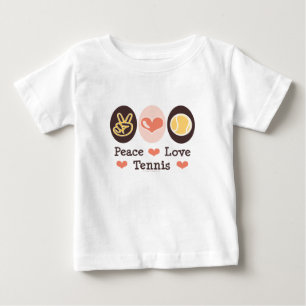 Camiseta del bebé del tenis del amor de la paz