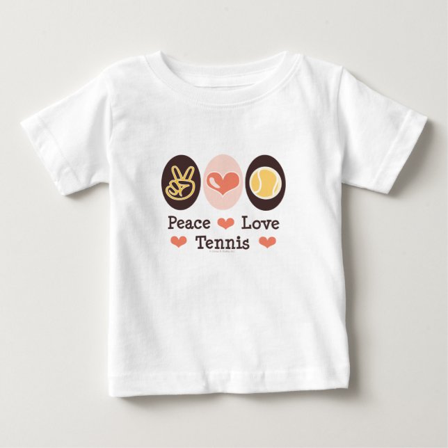 Camiseta del bebé del tenis del amor de la paz (Anverso)