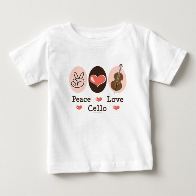 Camiseta del bebé del violoncelo del amor de la (Anverso)