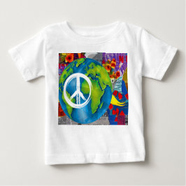 Camiseta del bebé por la paz mundial